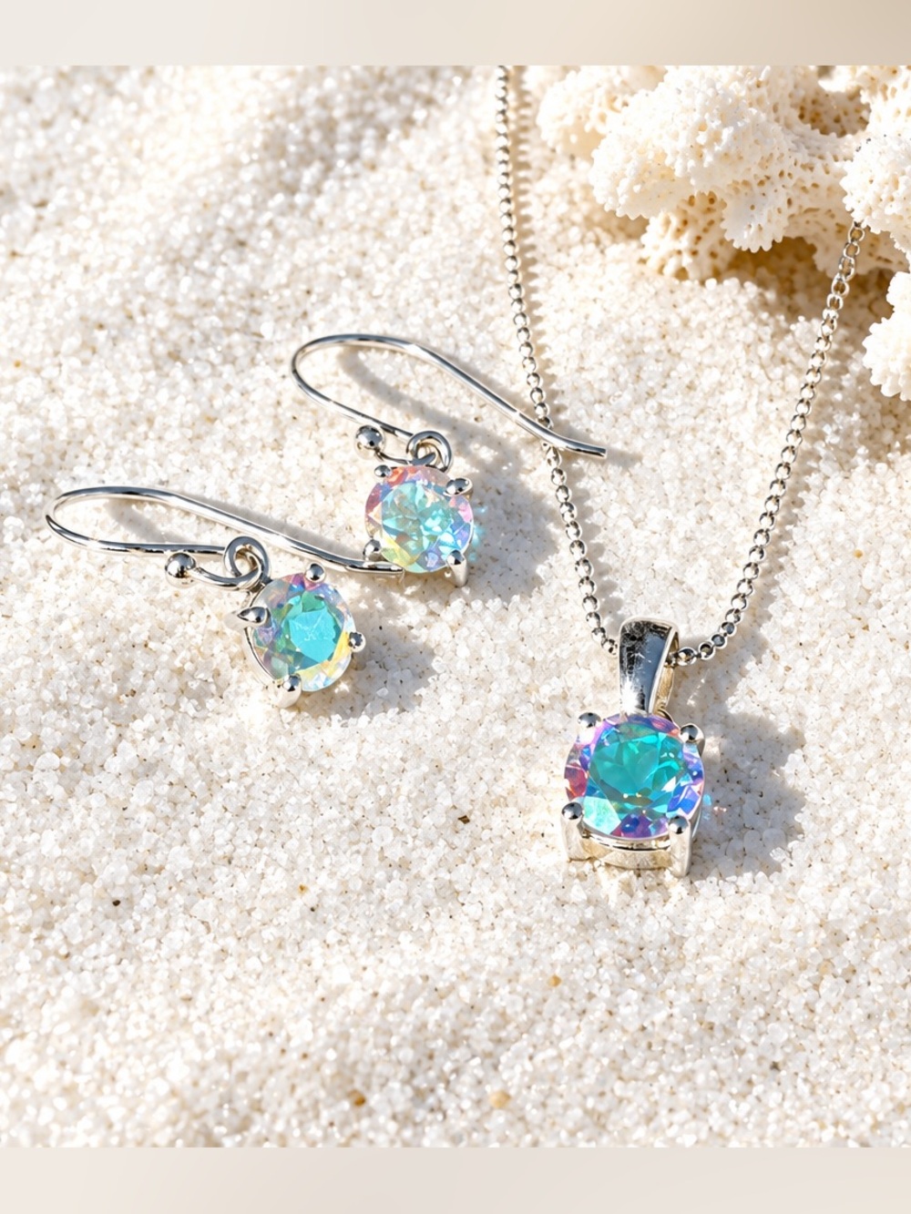 NEW! Mercury Topaz Necklace & Earring SET!